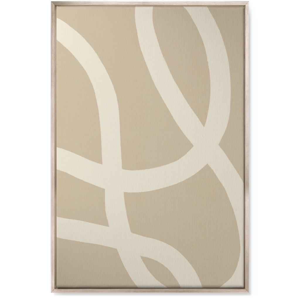 Tangled Brush Strokes I Wall Art, Metallic, Single piece, Canvas, 24x36, Beige, Wheat