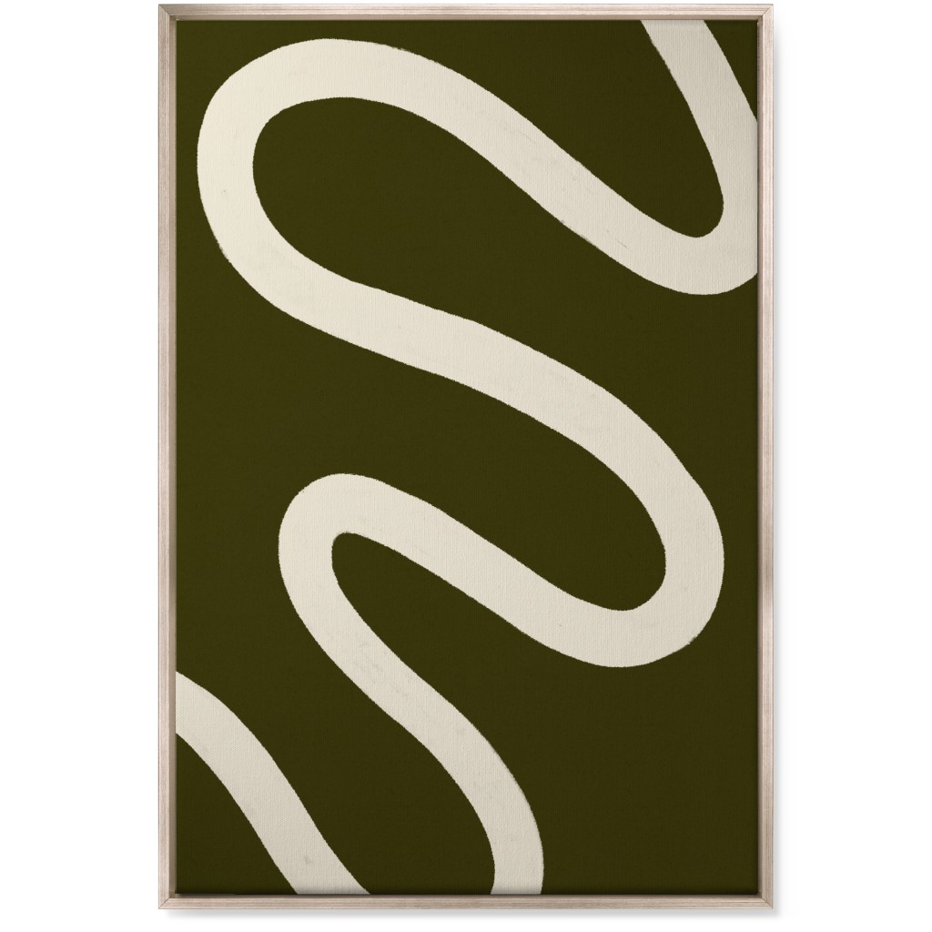 Tangled Brush Strokes Ii Wall Art, Metallic, Single piece, Canvas, 24x36, Green