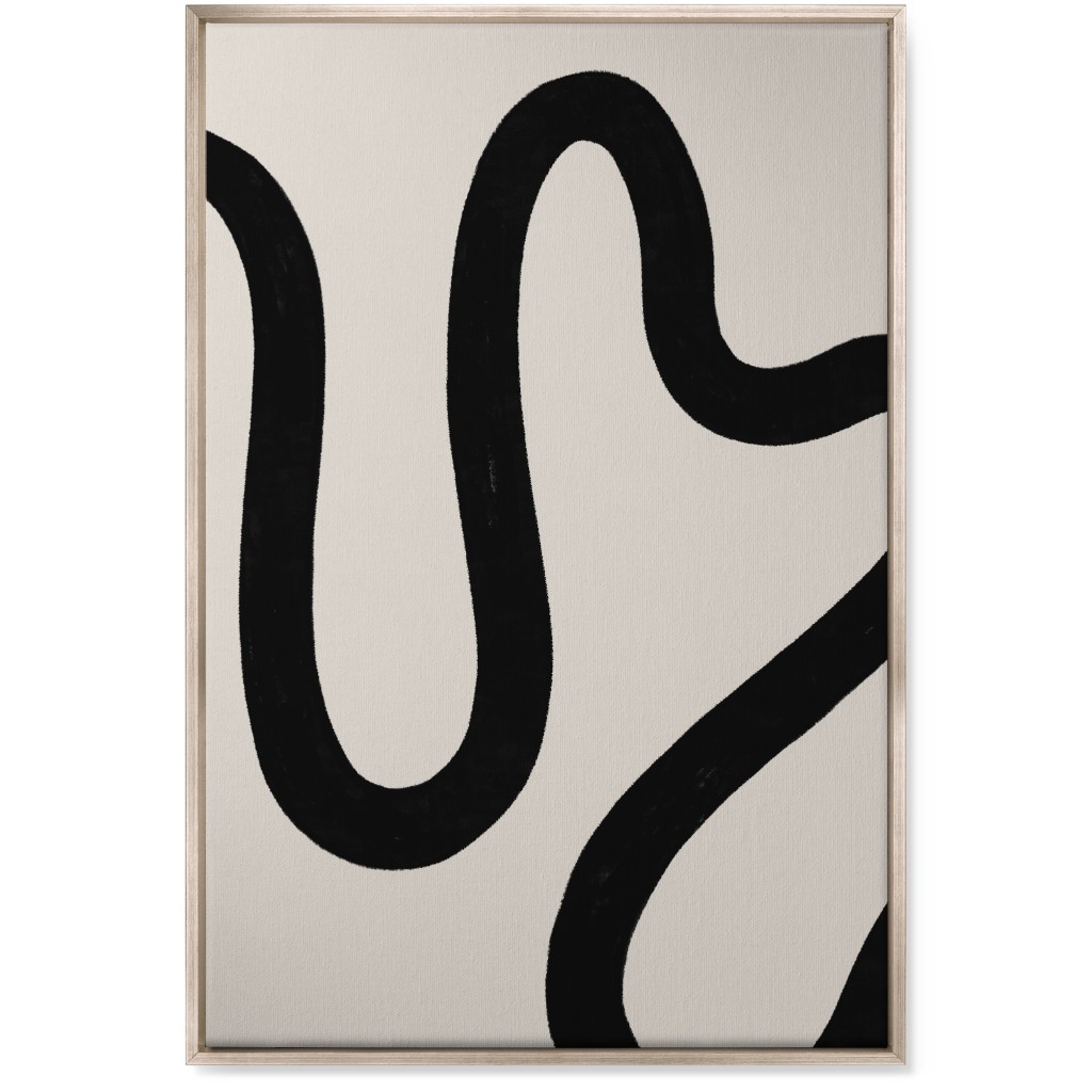 Tangled Brush Strokes Iii Wall Art, Metallic, Single piece, Canvas, 24x36, Beige, Black