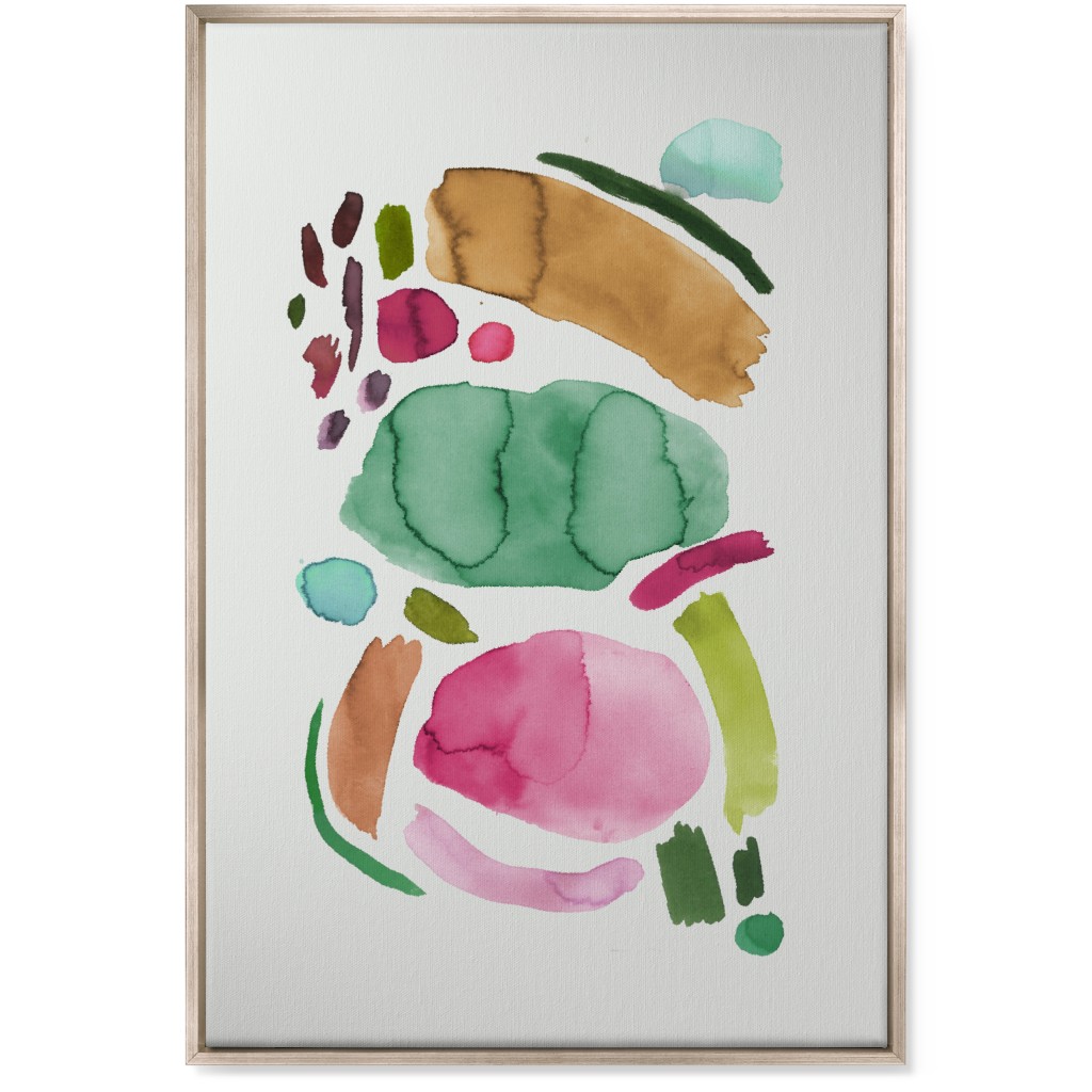 Minimal Watercolor Abstract - Multi Wall Art, Metallic, Single piece, Canvas, 24x36, Multicolor