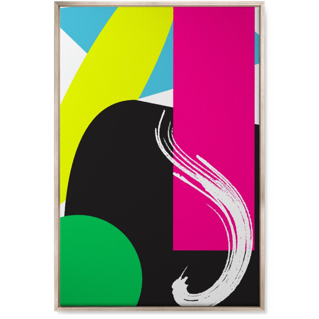 Abstract Colors Wall Art, Metallic, Single piece, Canvas, 24x36, Multicolor, Hot Pink