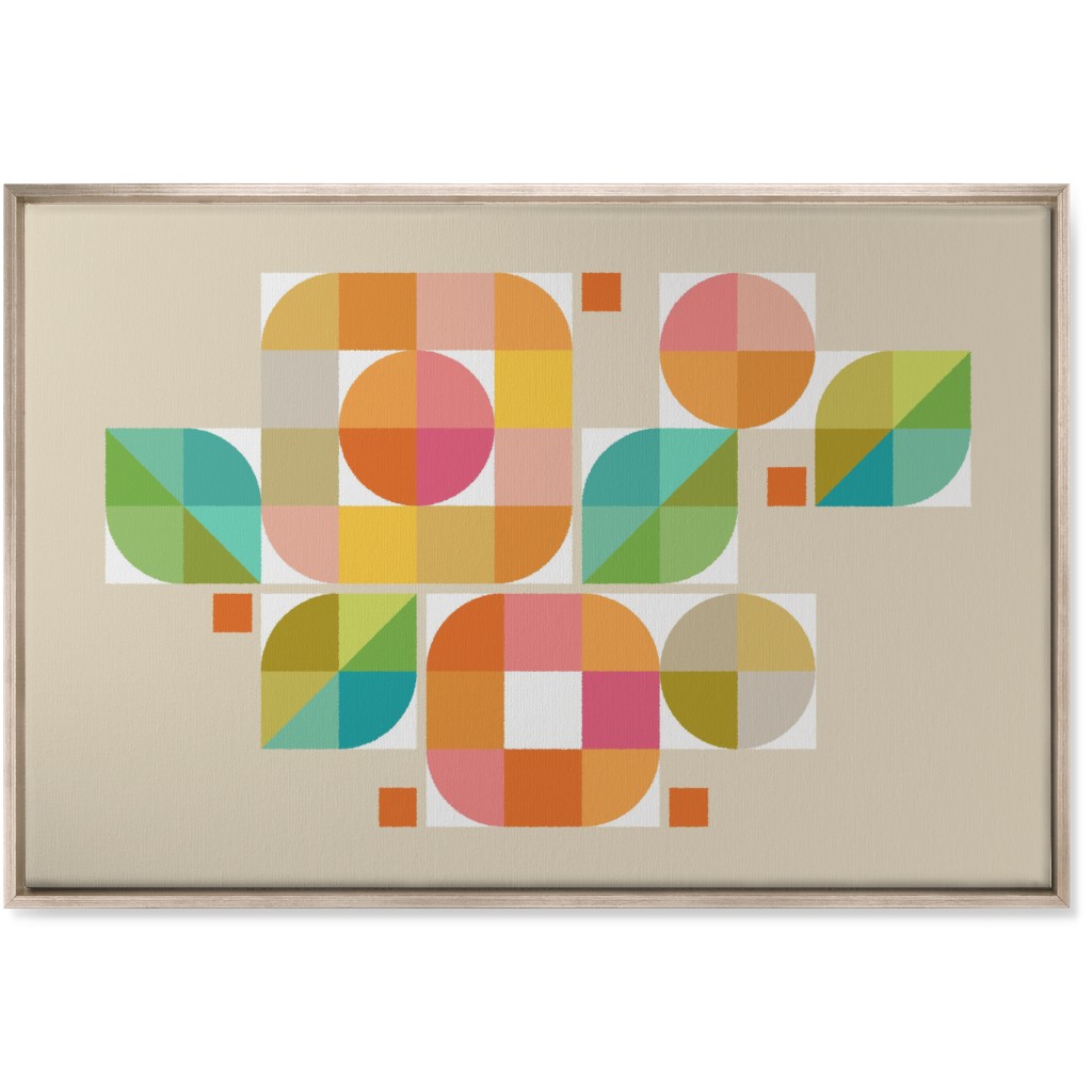 Mod Flower Box Wall Art, Metallic, Single piece, Canvas, 24x36, Multicolor