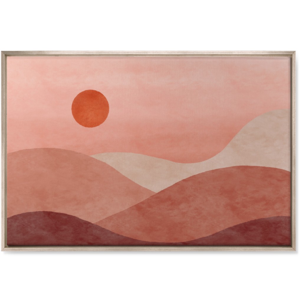 a Desert Sunset - Neutral Wall Art, Metallic, Single piece, Canvas, 24x36, Pink