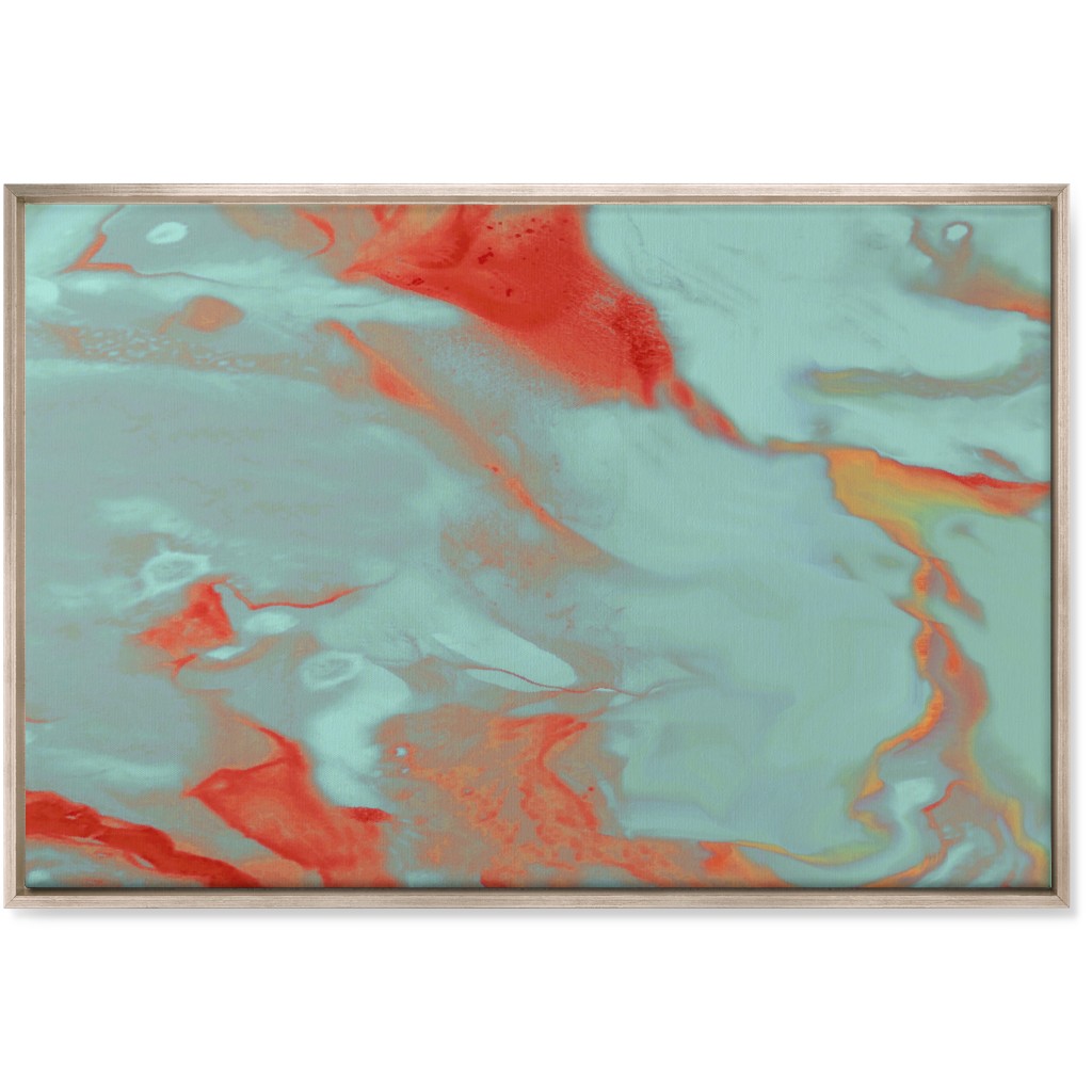 Abstract Watercolor - Multi Wall Art, Metallic, Single piece, Canvas, 24x36, Blue
