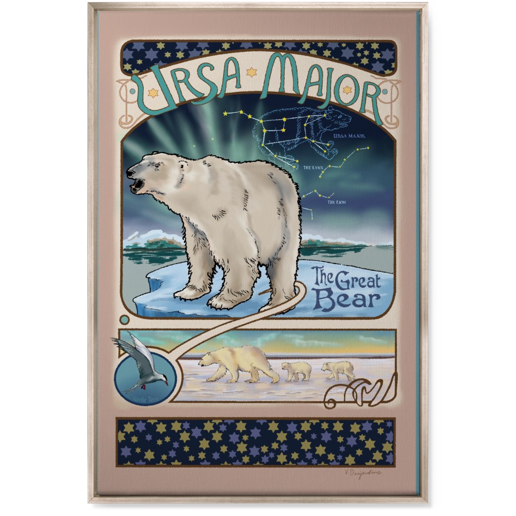 Ursa Major Constellation Wall Art, Metallic, Single piece, Canvas, 24x36, Multicolor