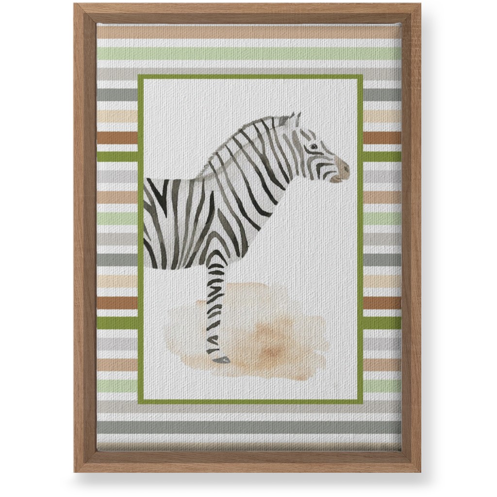 Jungle Safari Animals and Stripes - Zebra Wall Art, Natural, Single piece, Canvas, 10x14, Multicolor