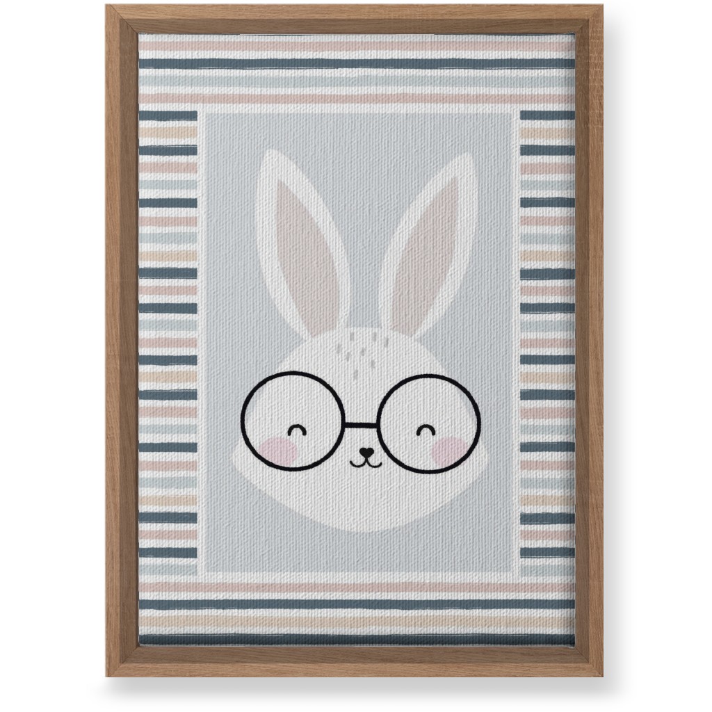 Spring Baby Boy Bunny - Neutral Soft Palette Wall Art, Natural, Single piece, Canvas, 10x14, Blue