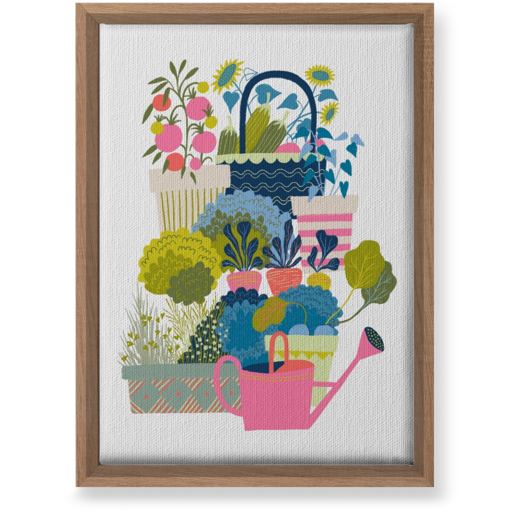 Growing Herbs and Flower Gardens - Multi Wall Art, Natural, Single piece, Canvas, 10x14, Multicolor