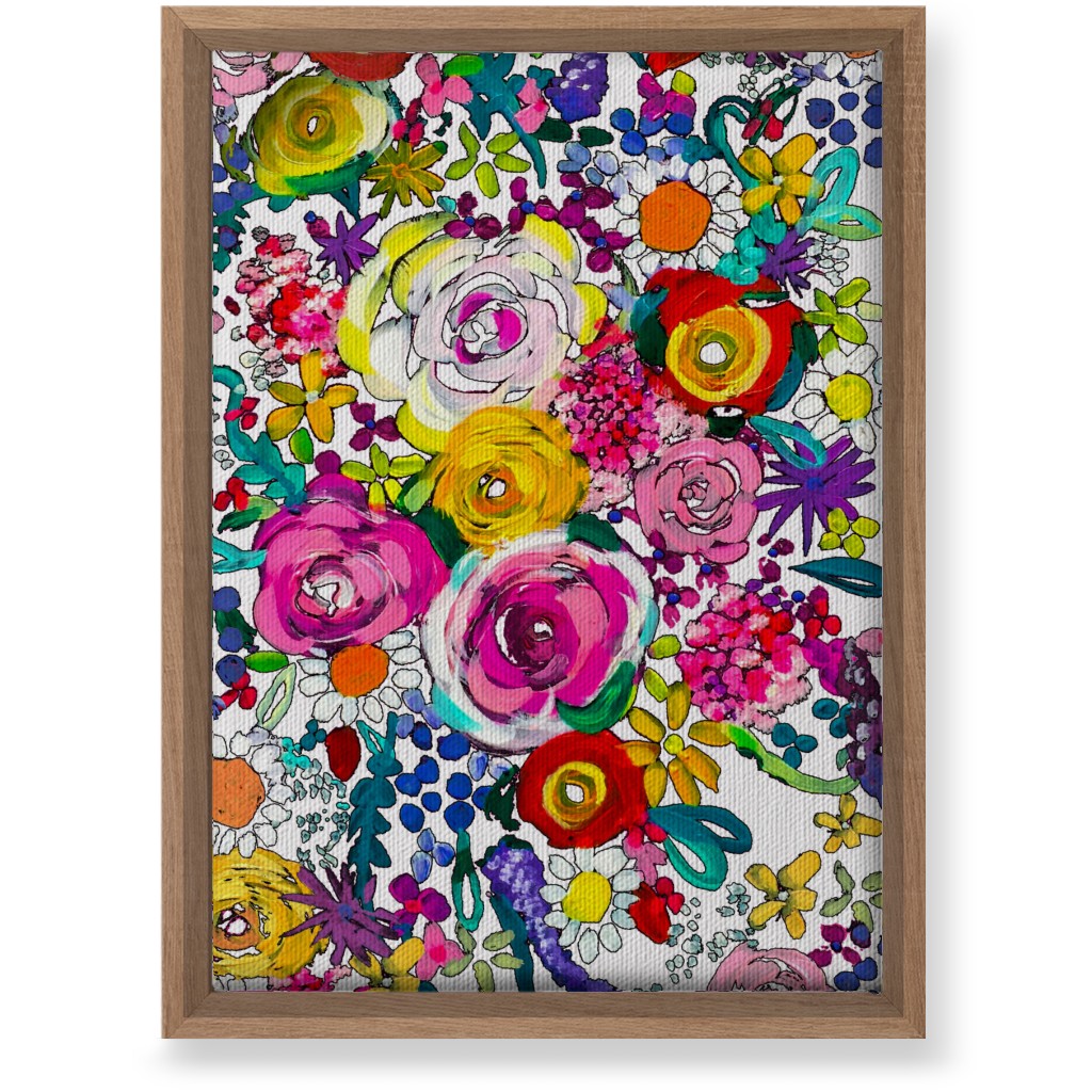 Les Fleurs Floral Painting Wall Art, Natural, Single piece, Canvas, 10x14, Multicolor, Magenta