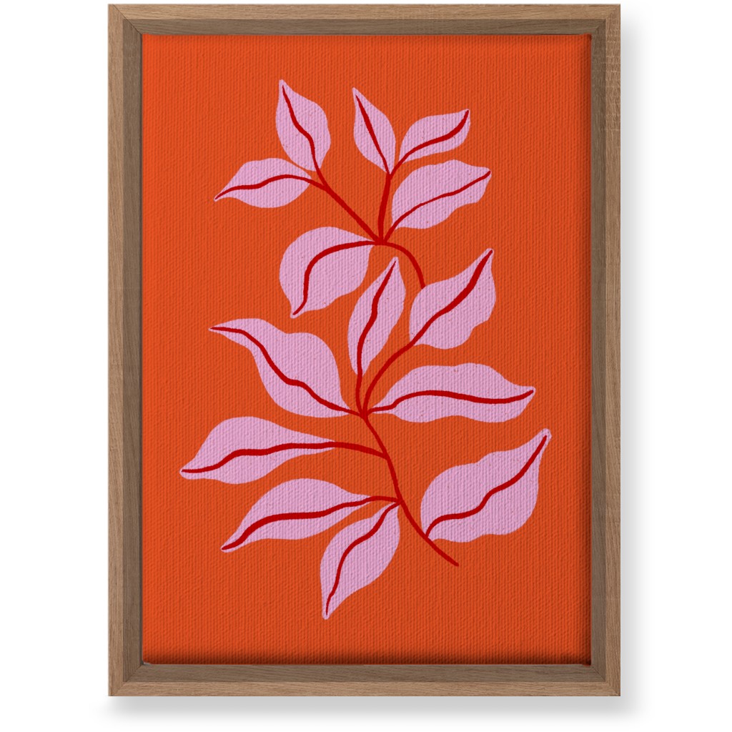 Leaf Dance - Red and Pink Wall Art, Natural, Single piece, Canvas, 10x14, Red, Red