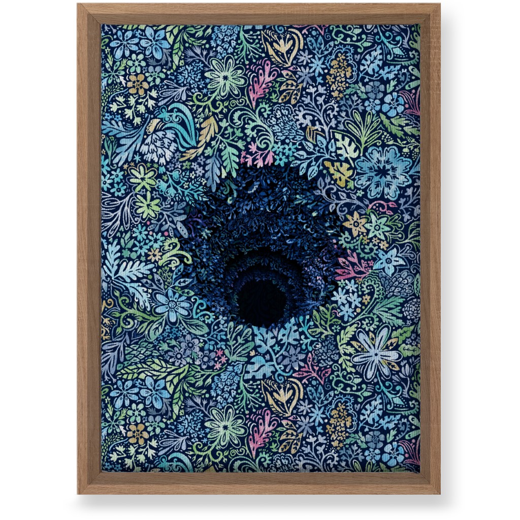Deep Down Colorful Floral Abstract Wall Art, Natural, Single piece, Canvas, 10x14, Blue, Oasis