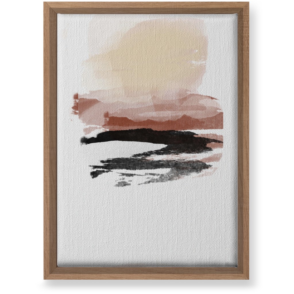 Abstract Sunset - Multi Wall Art, Natural, Single piece, Canvas, 10x14, Pink, Bright Pink