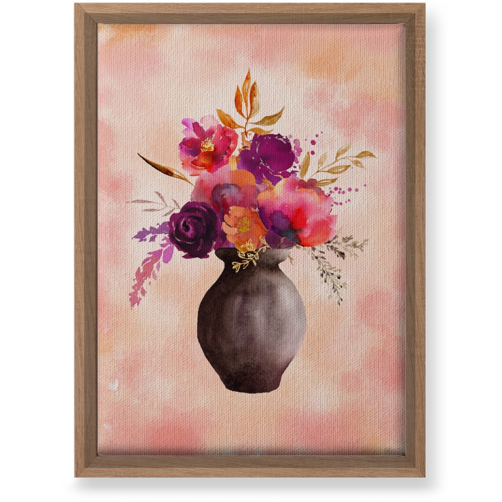 Flowers in a Vase Wall Art, Natural, Single piece, Canvas, 10x14, Pink, Poppy