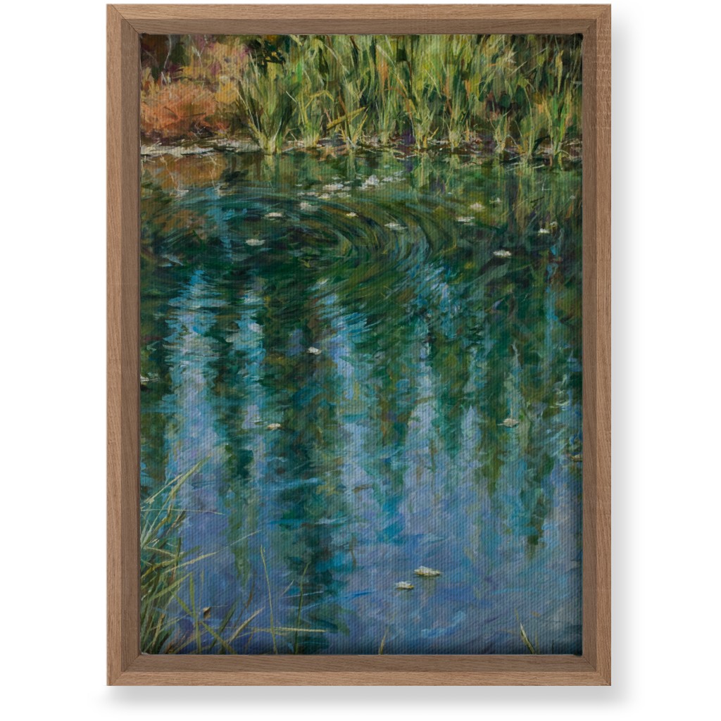 October Reflections Painting Wall Art, Natural, Single piece, Canvas, 10x14, Green, Classic Green