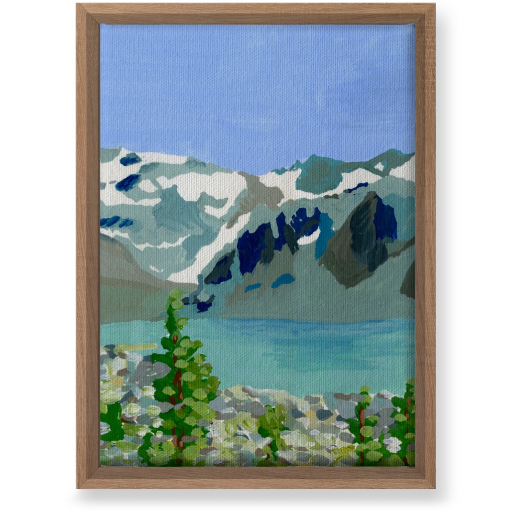 Wedgemount Lake Painting Wall Art, Natural, Single piece, Canvas, 10x14, Blue, True Blue