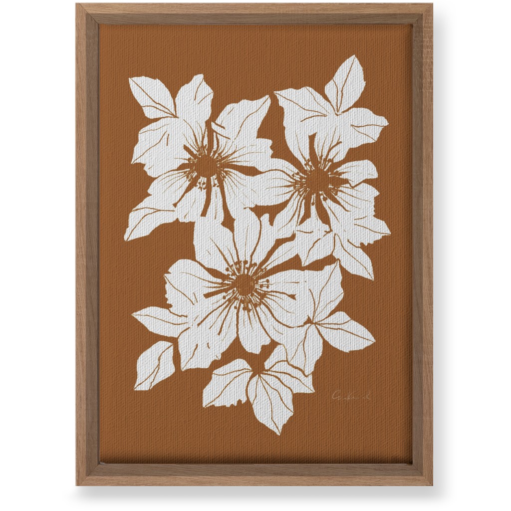 Botanical Big Anemones Wall Art, Natural, Single piece, Canvas, 10x14, Orange, Earth