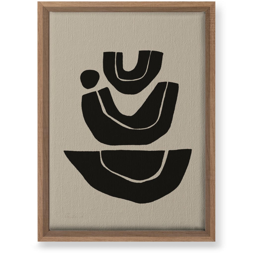 Geometric Abstract Stack Iii Wall Art, Natural, Single piece, Canvas, 10x14, Black, Charcoal
