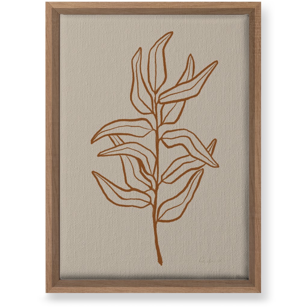 Botanical Eucalyptus Branch Wall Art, Natural, Single piece, Canvas, 10x14, Beige