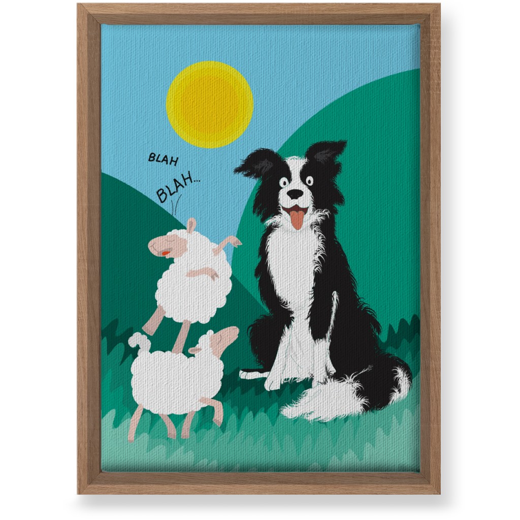 Border Collie and Sheep - Multi Wall Art, Natural, Single piece, Canvas, 10x14, Multicolor