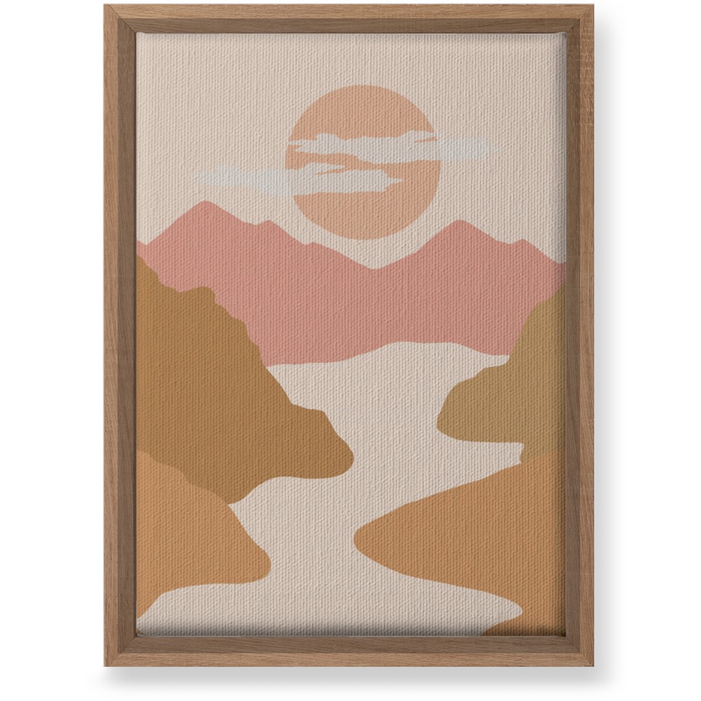 Abstract Valley Landscape - Neutral Wall Art, Natural, Single piece, Canvas, 10x14, Orange, Orange