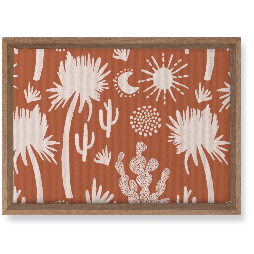 Boho Cactus and Palm Trees - Terracotta Wall Art, Natural, Single piece, Canvas, 10x14, Orange, Orange