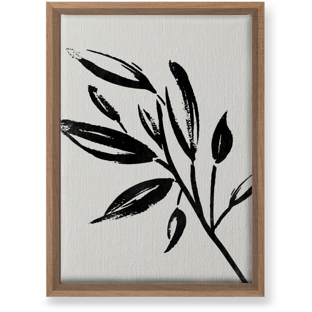 Zen Brush - Black and Beige Wall Art, Natural, Single piece, Canvas, 10x14, Gray