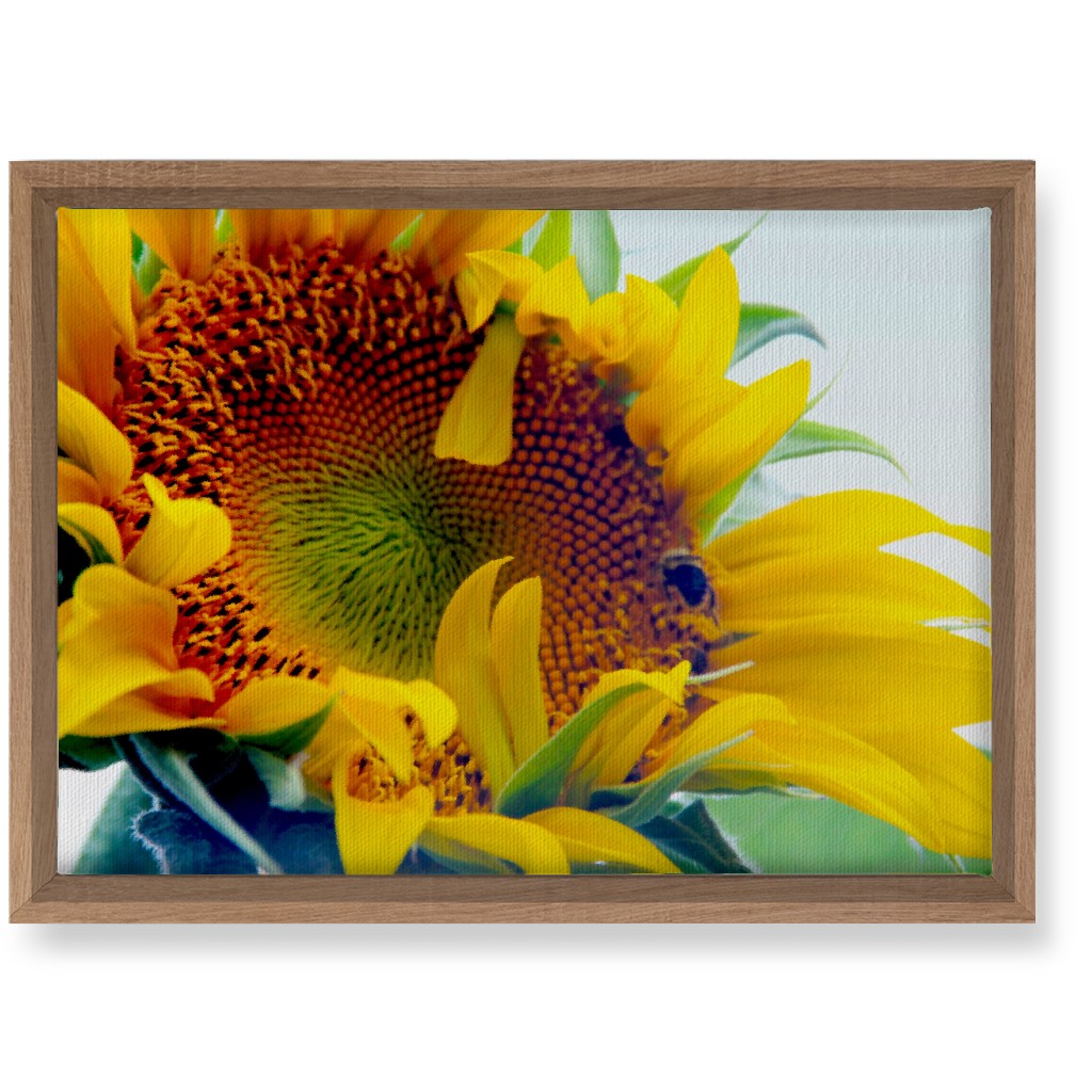Sunflower and Bee - Yellow Wall Art, Natural, Single piece, Canvas, 10x14, Yellow