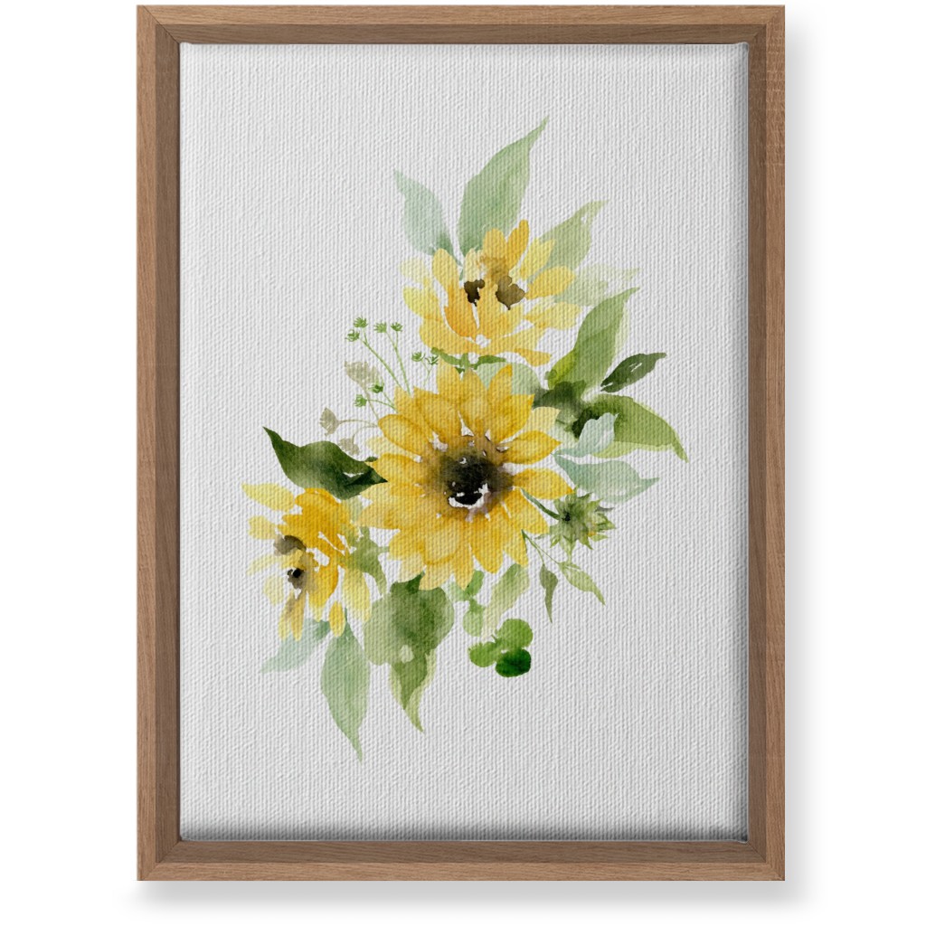 Sunflowers Watercolor - Yellow Wall Art, Natural, Single piece, Canvas, 10x14, Yellow, Classic Yellow
