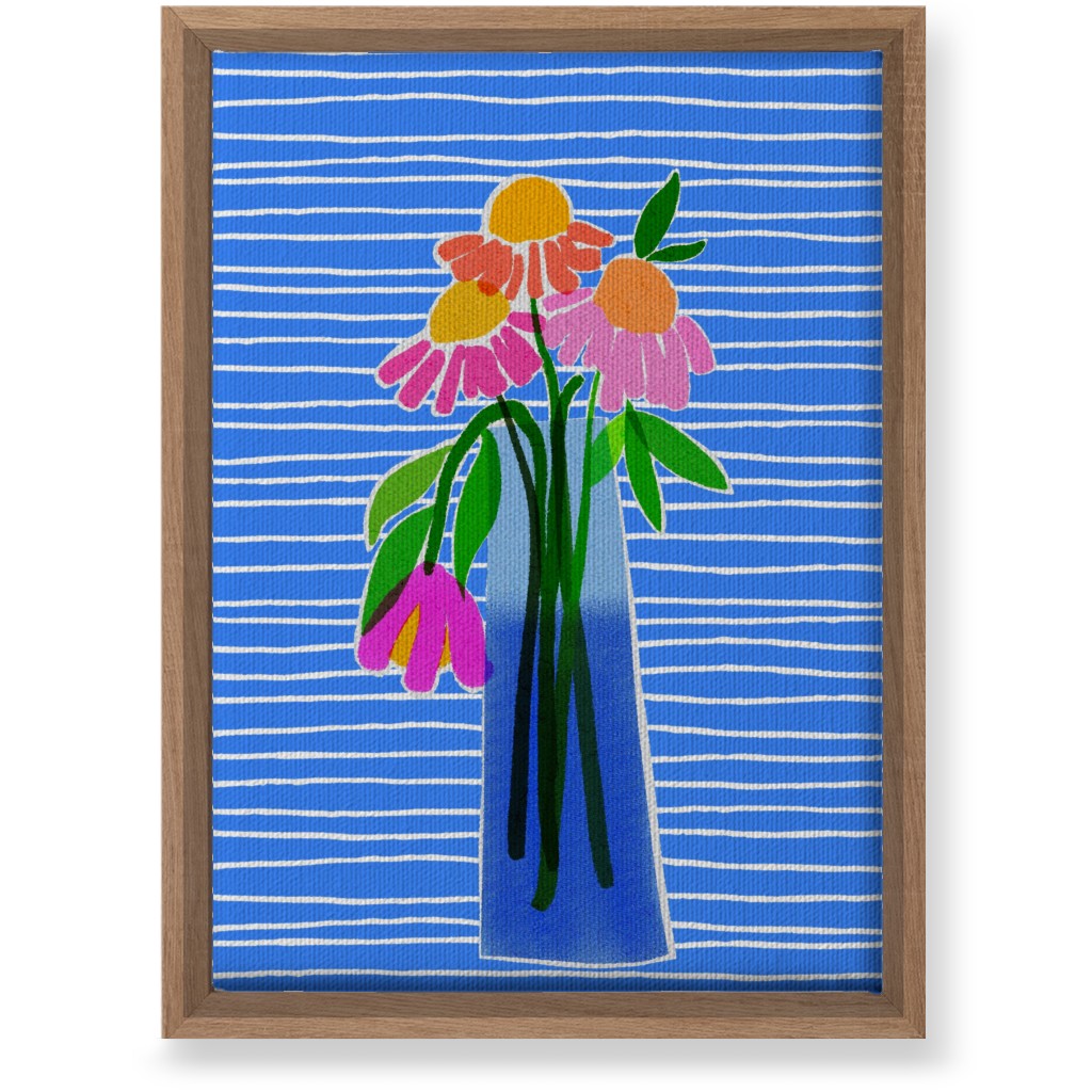 Santorini - Blue Wall Art, Natural, Single piece, Canvas, 10x14, Blue, True Blue