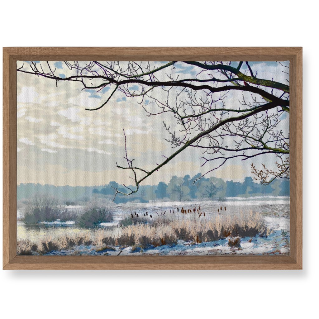 Winter Marsh With Trees Wall Art, Natural, Single piece, Canvas, 10x14, Blue