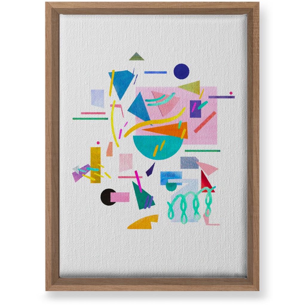 Geometric Collage Pop - Multi Wall Art, Natural, Single piece, Canvas, 10x14, Multicolor