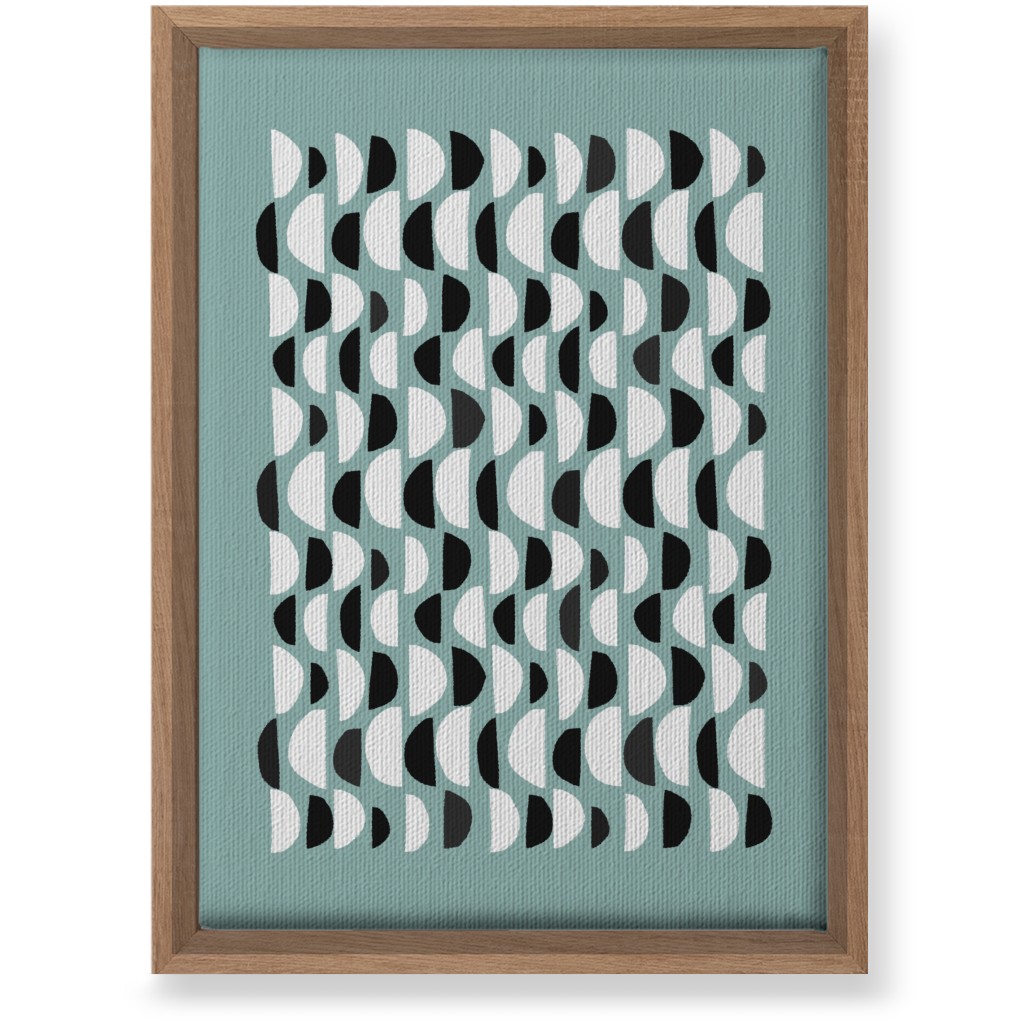 Abstract Scandi Half Moons - Green Wall Art, Natural, Single piece, Canvas, 10x14, Green