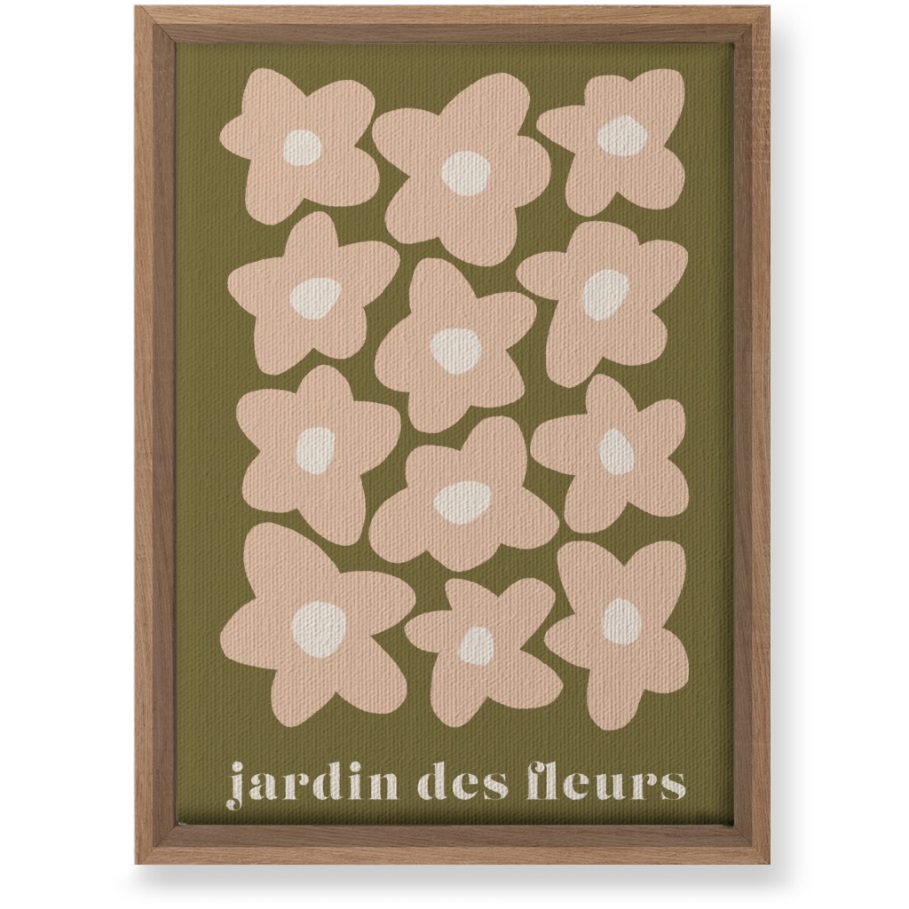 Botanical Graphic Retro Flower Garden Wall Art, Natural, Single piece, Canvas, 10x14, Green, Olive