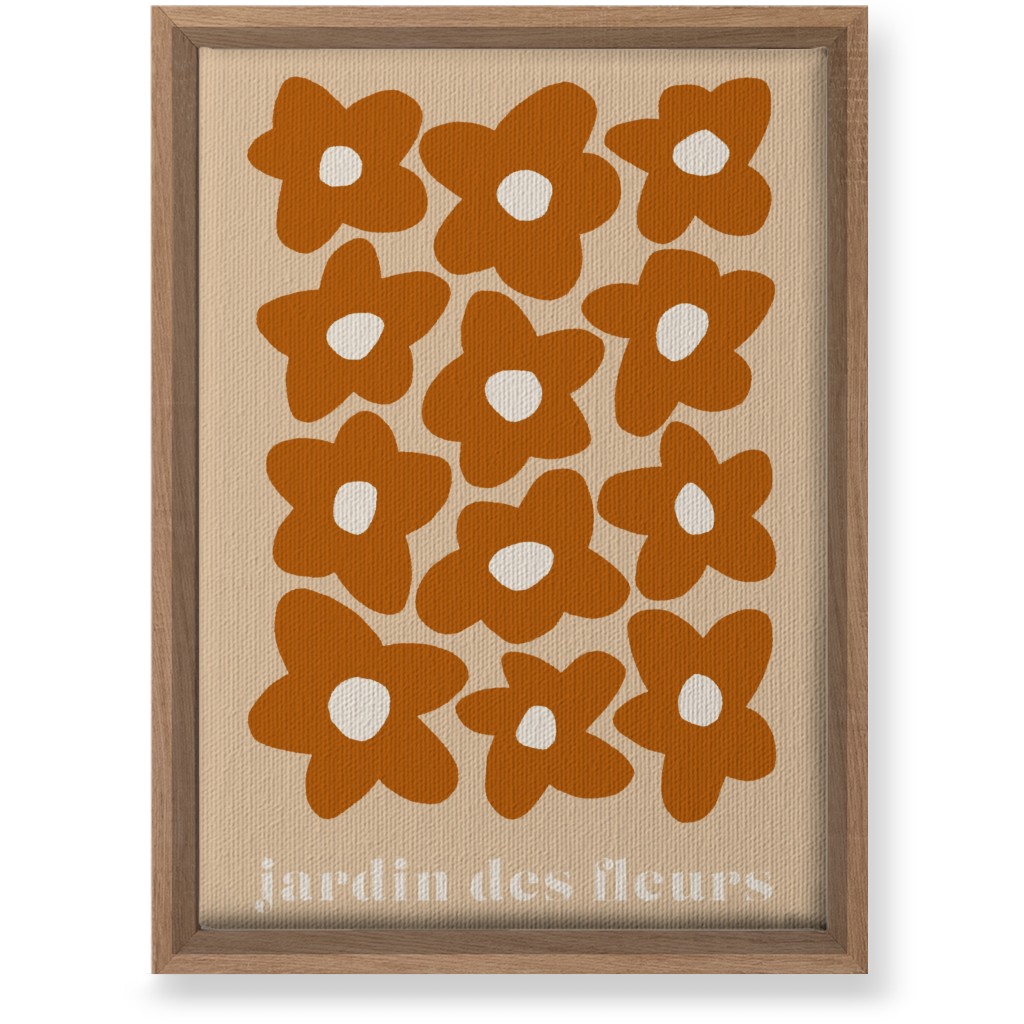 Botanical Graphic Retro Flower Garden Wall Art, Natural, Single piece, Canvas, 10x14, Orange