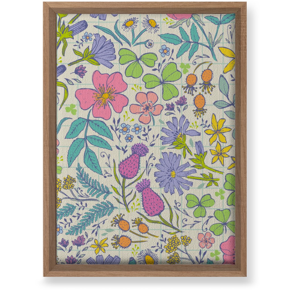 Hand Drawn Flowers - Multi Wall Art, Natural, Single piece, Canvas, 10x14, Multicolor