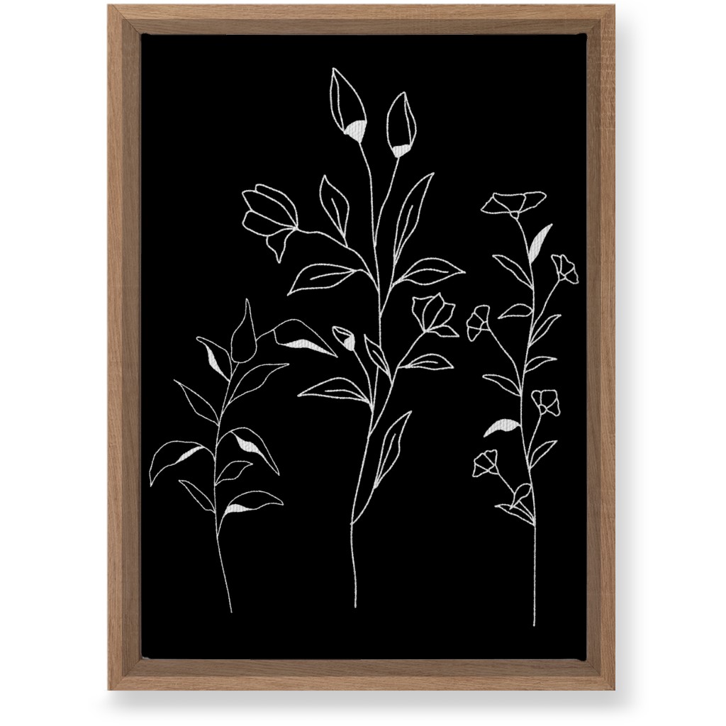 Wildflower Botanical - Black and White Wall Art, Natural, Single piece, Canvas, 10x14, Black