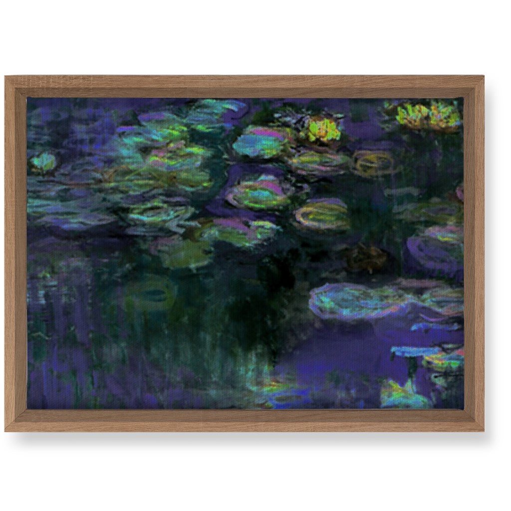 Claude Monet Waterlilies At Night Wall Art, Natural, Single piece, Canvas, 10x14, Blue, True Blue