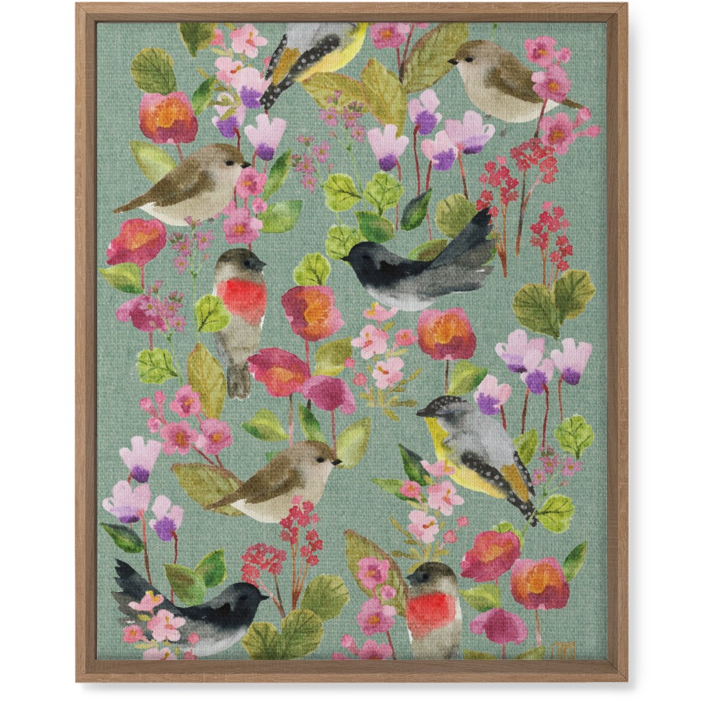 Winter Birds in the Garden Wall Art, Natural, Single piece, Canvas, 16x20, Multicolor, Mantis