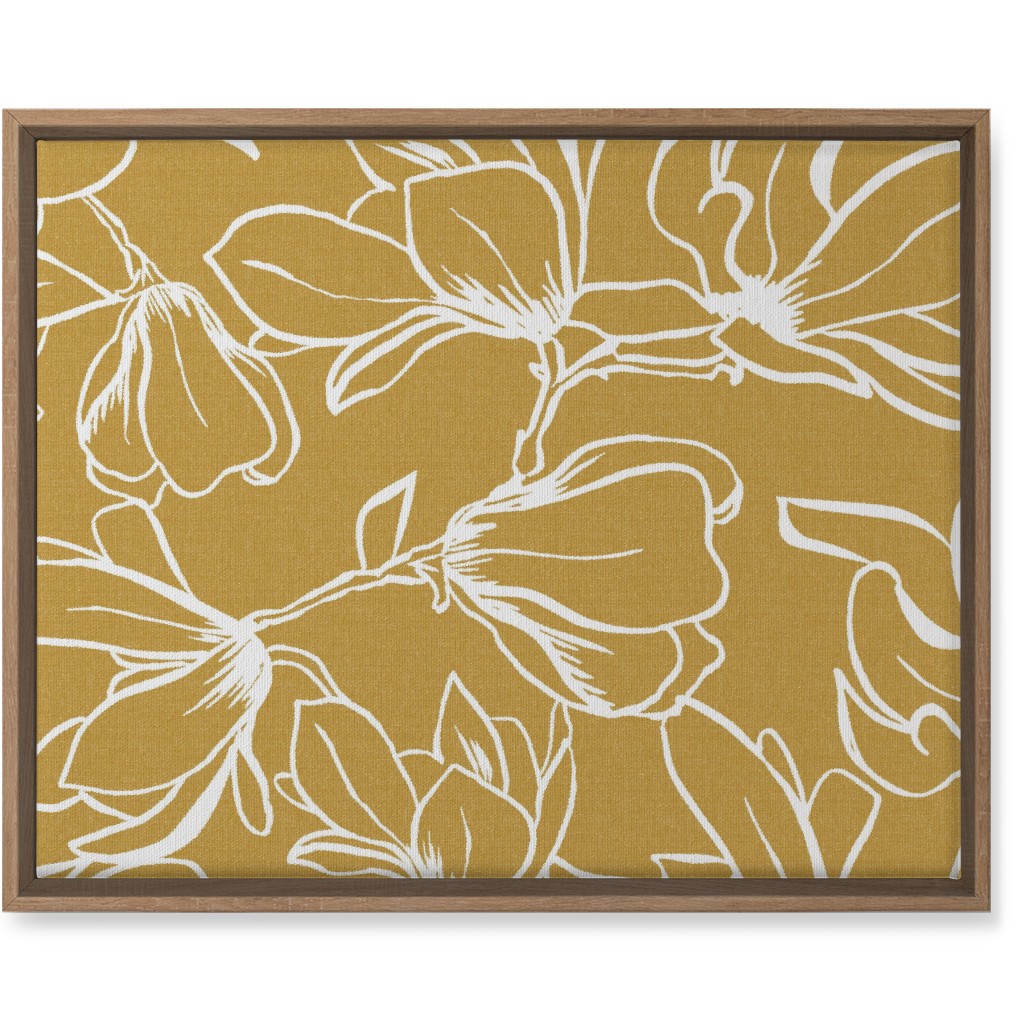 Magnolia Garden Wall Art, Natural, Single piece, Canvas, 16x20, Brown