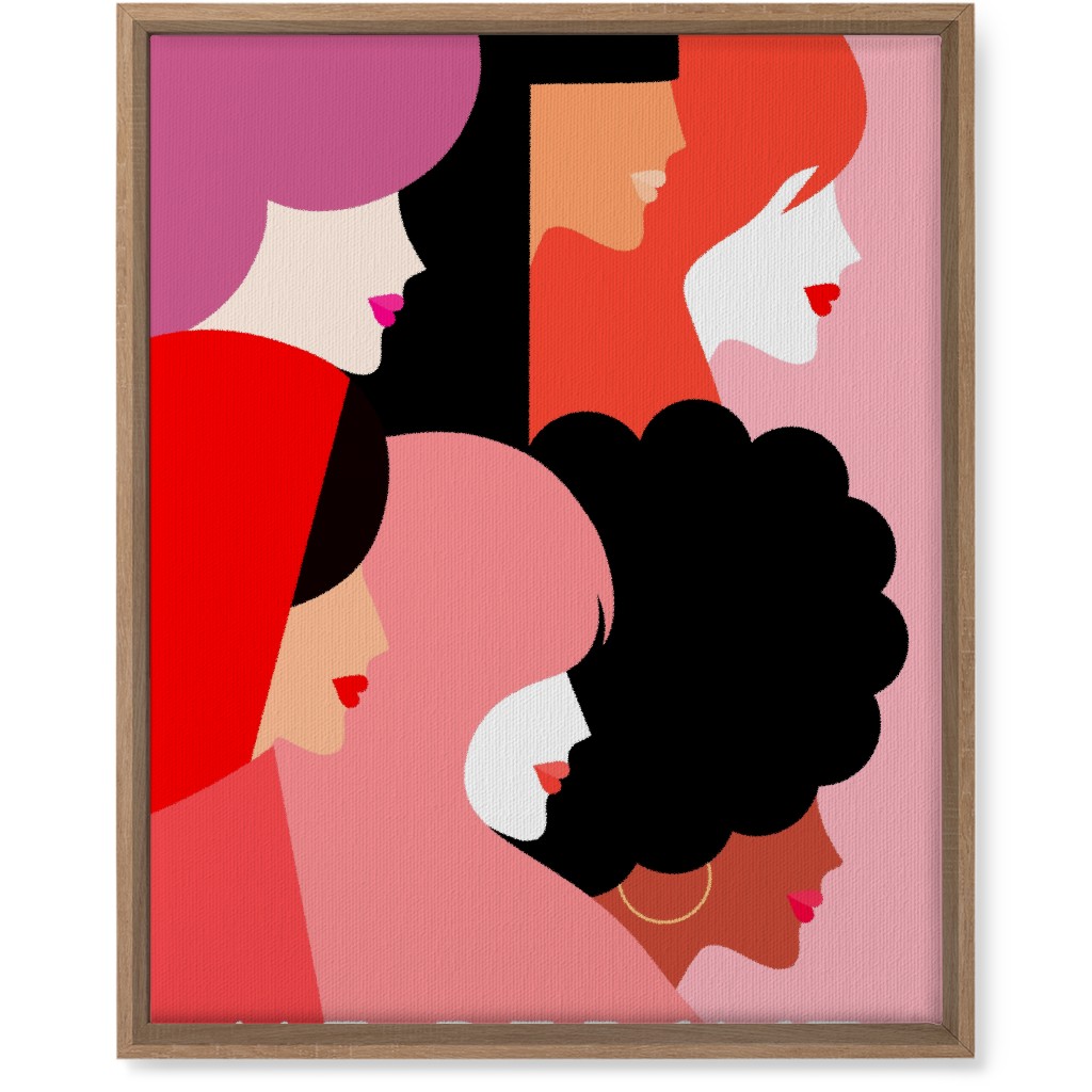 Girl Power, We Persist - Coral & Pink Wall Art, Natural, Single piece, Canvas, 16x20, Pink, Bright Pink