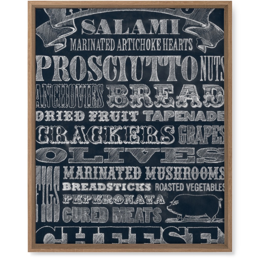 Antipasto - Black & White Wall Art, Natural, Single piece, Canvas, 16x20, Black