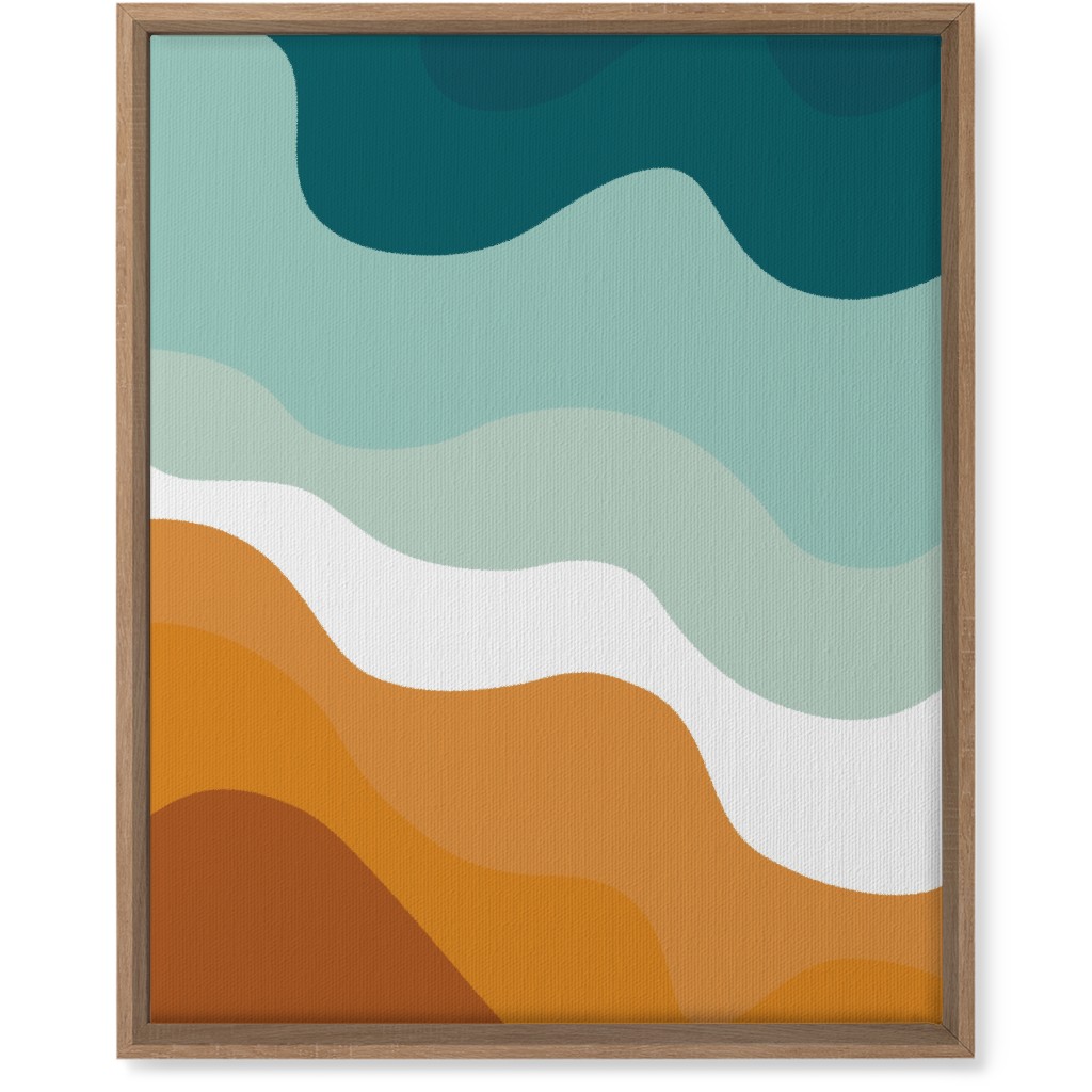 Retro Abstract Waves Wall Art, Natural, Single piece, Canvas, 16x20, Multicolor, Ink Spot