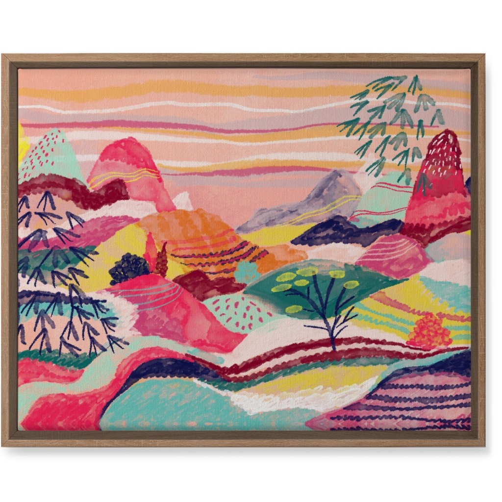 Dreamy Hills Abstract - Vibrant Wall Art, Natural, Single piece, Canvas, 16x20, Multicolor