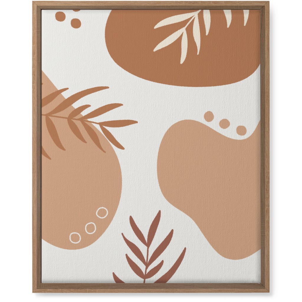 Abstract Shapes and Fern Leaves - Neutral Wall Art, Natural, Single piece, Canvas, 16x20, Orange
