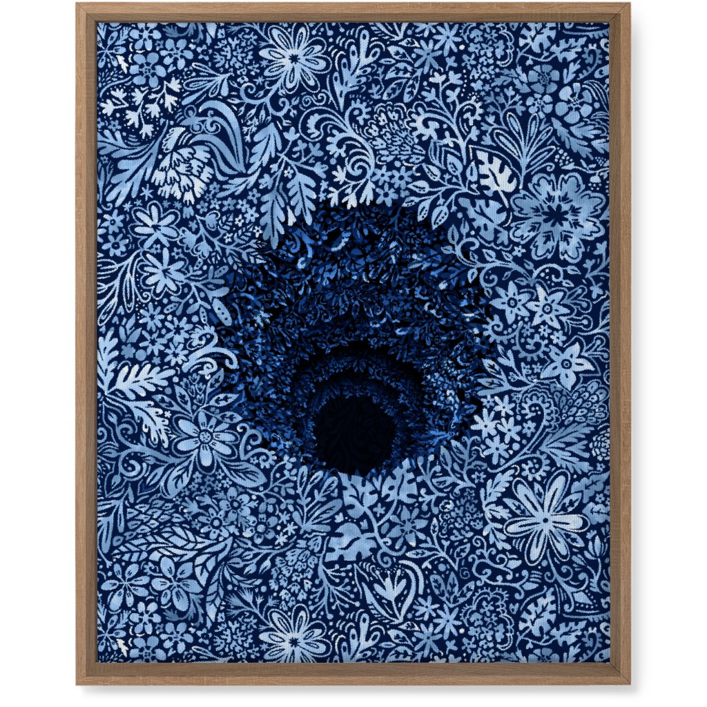 Deep Down Colorful Floral Abstract Wall Art, Natural, Single piece, Canvas, 16x20, Blue