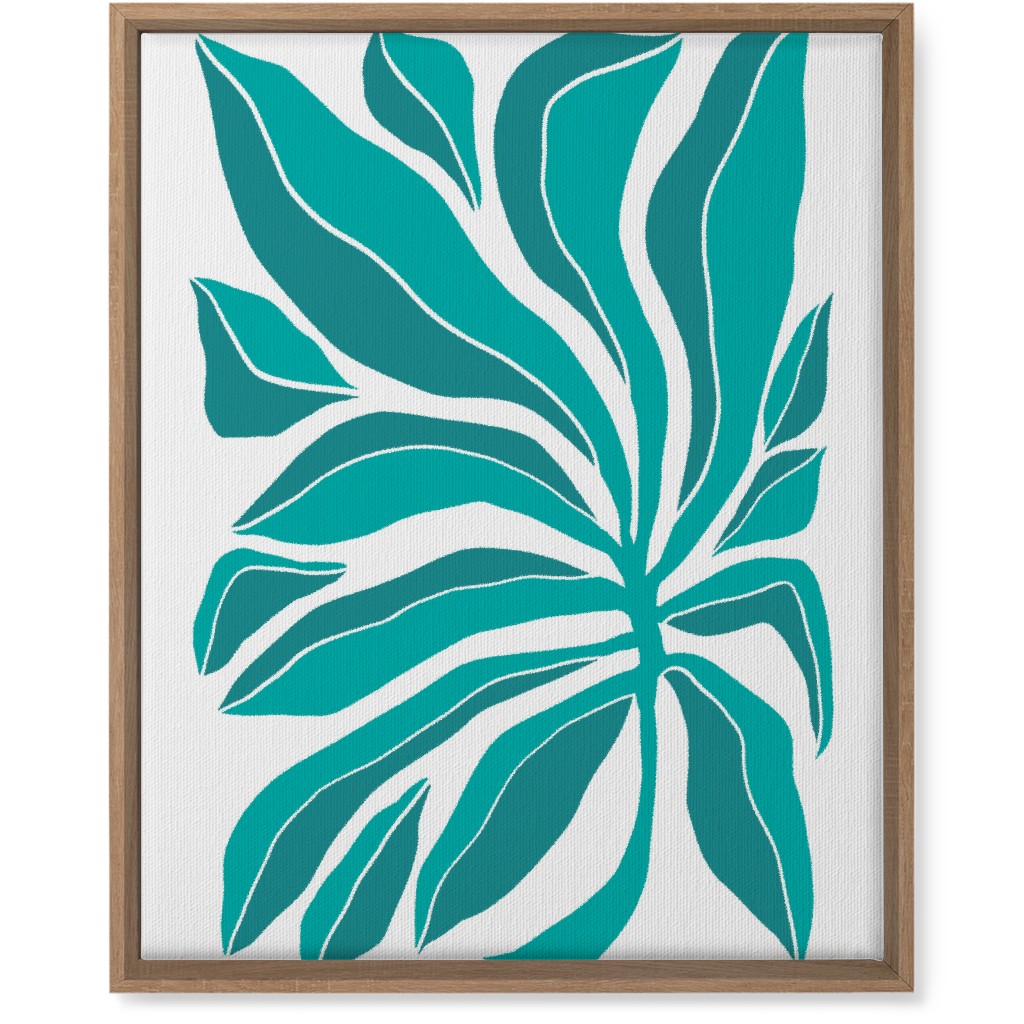 Minimalist Block Botanical Palm Leaves - Green Wall Art, Natural, Single piece, Canvas, 16x20, Green