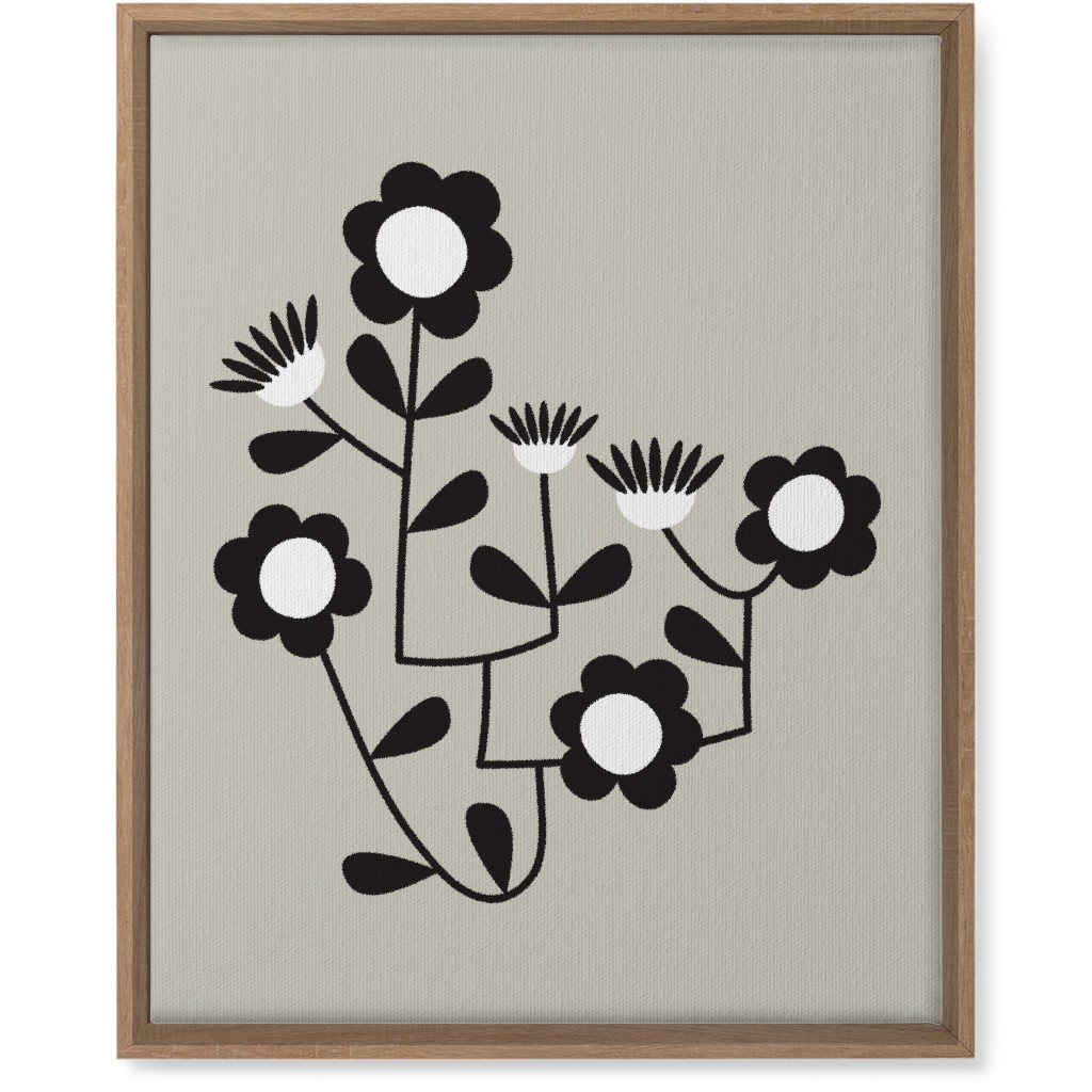 Mod Hanging Floral Wall Art, Natural, Single piece, Canvas, 16x20, Gray