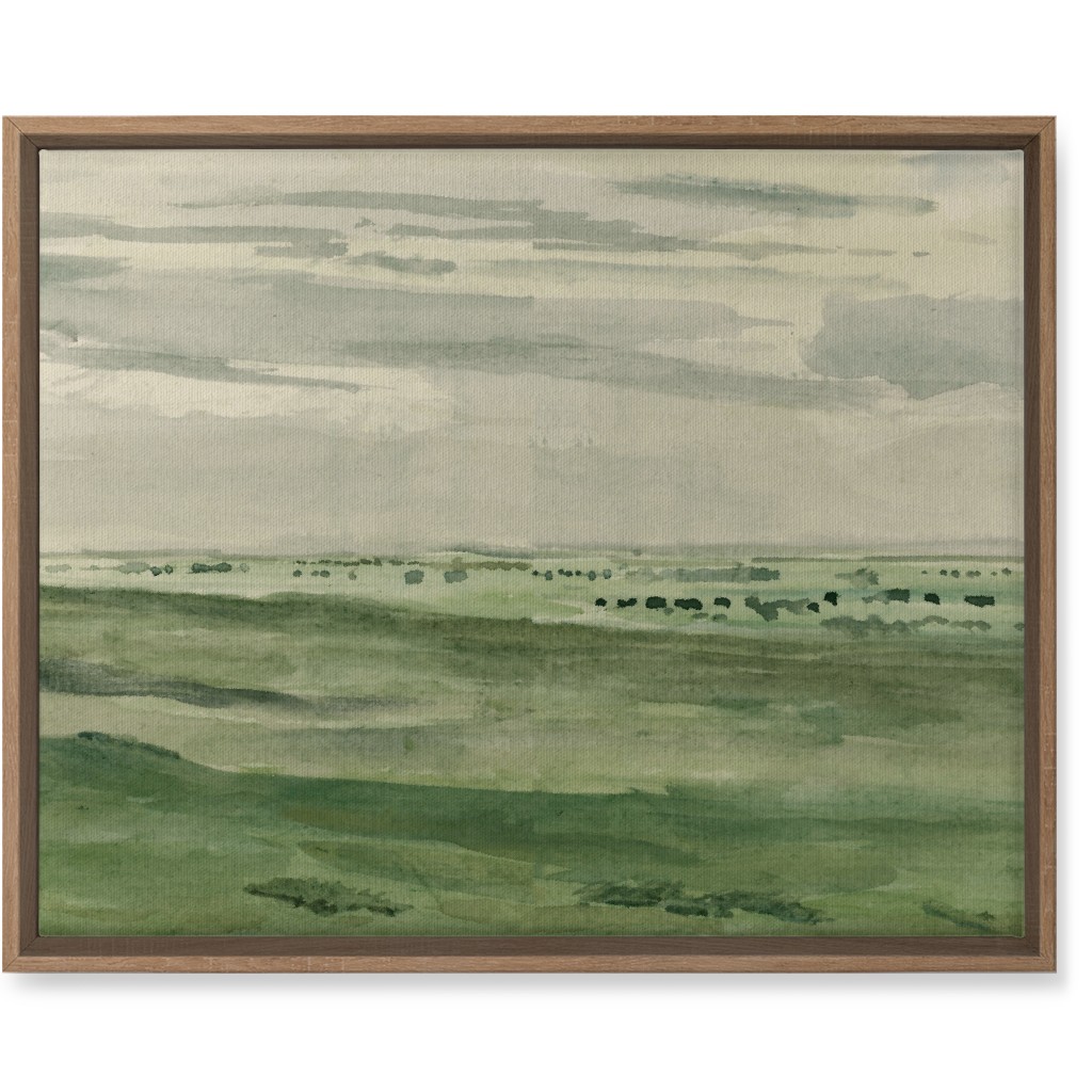 Watercolor Fields Wall Art, Natural, Single piece, Canvas, 16x20, Green, Classic Green