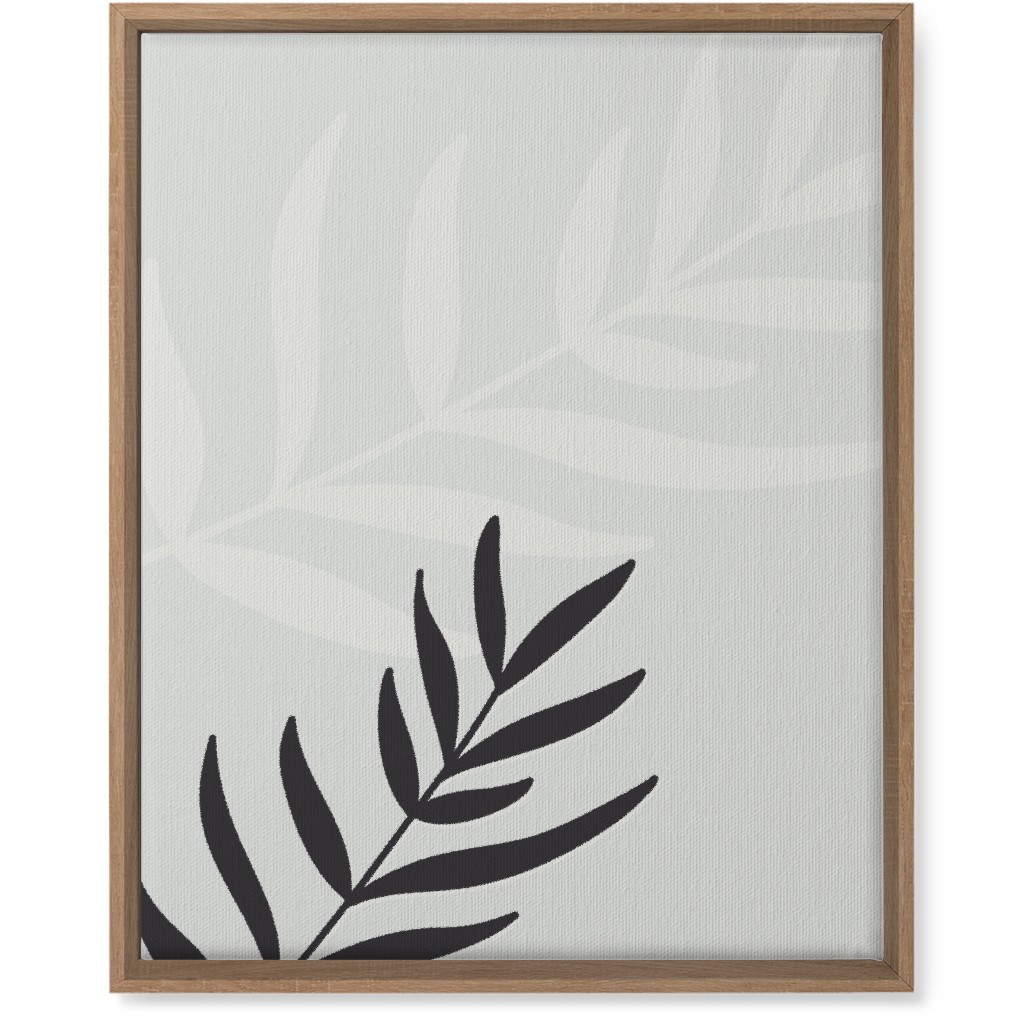 Fern Leaves in Neutral Earth Tones Wall Art, Natural, Single piece, Canvas, 16x20, Gray
