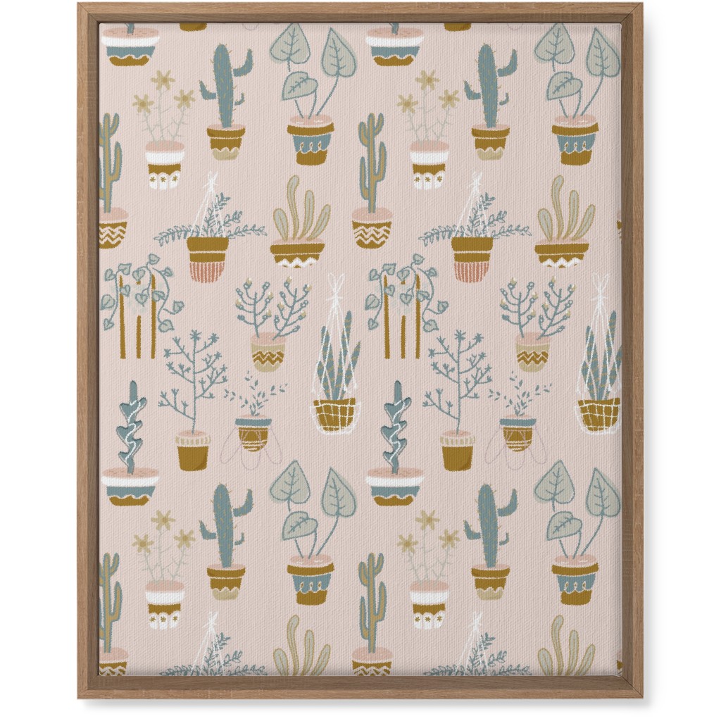 Indoor Plants - Pink Wall Art, Natural, Single piece, Canvas, 16x20, Pink, Bright Pink